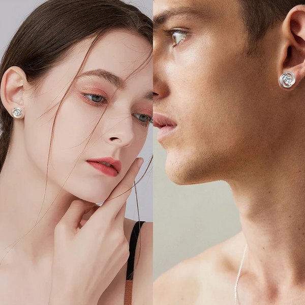 Swirl Sparkle Stud Earrings