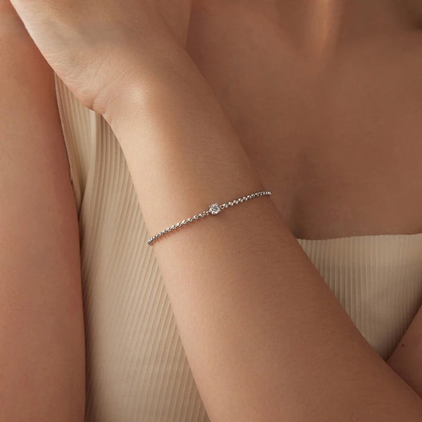 Sparkling Moissanite Wrist Chain