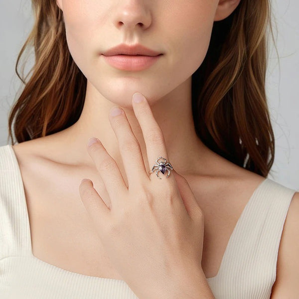Gothic Spider Silver Ring