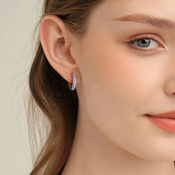 Sparkling Moissanite Cross Earrings