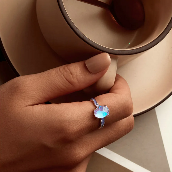 Purple Stone Aurora Wave Ring