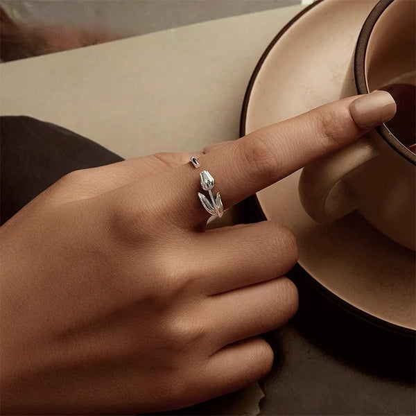 Sterling Silver Tulip Ring