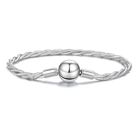 Elegant Twisted Silver Bracelet