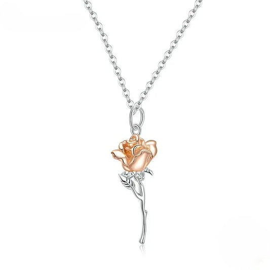 Graceful Rose Pendant Necklace