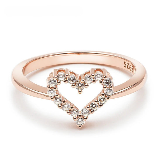 Rose Gold Heart Sparkle Ring