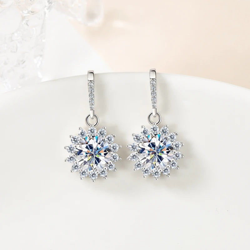 Sunflower Moissanite Hooks