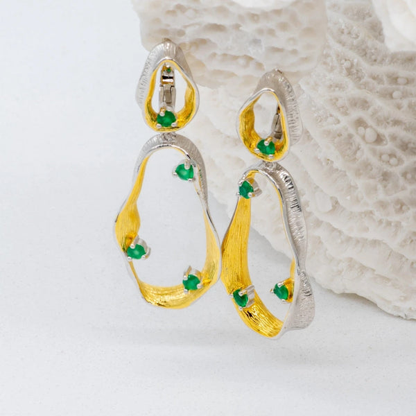 925 Silver Swirl Gemstone Earrings