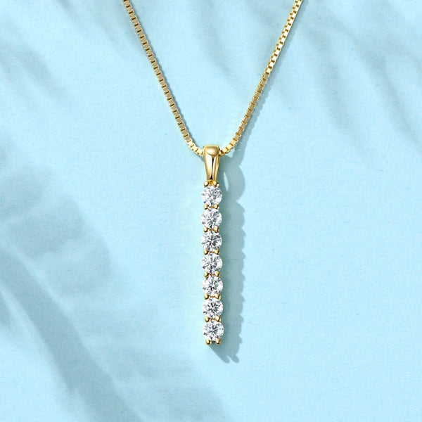 Sparkling Moissanite Bar Necklace