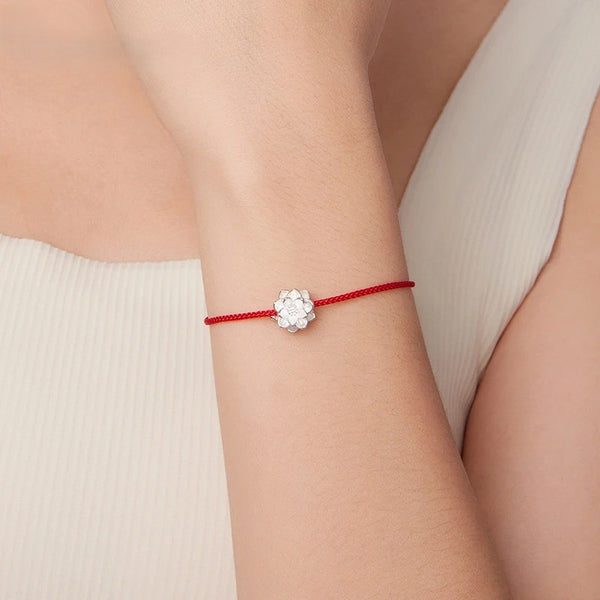 Lucky Lotus Red Cord Bracelet