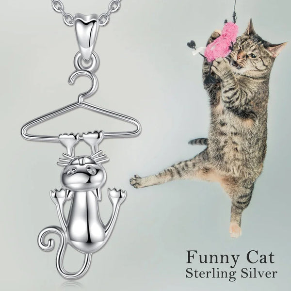 Sterling Silver Cat Necklace