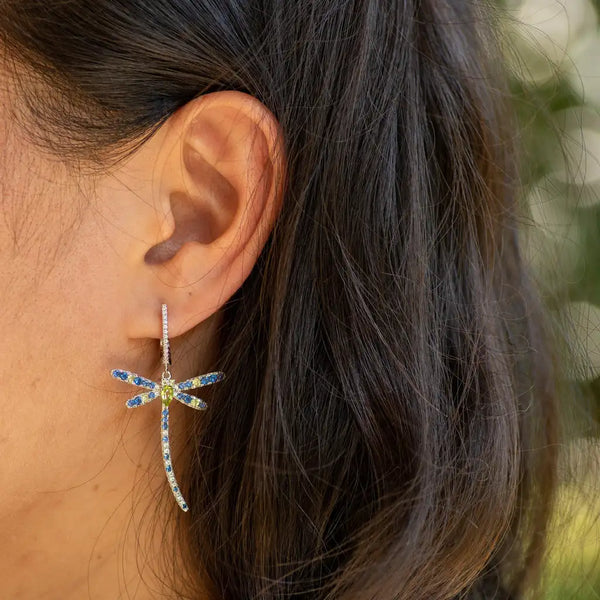 Gothic Elegance Dragonfly Earrings