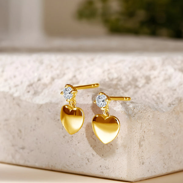 Heart-Shaped Moissanite Earrings
