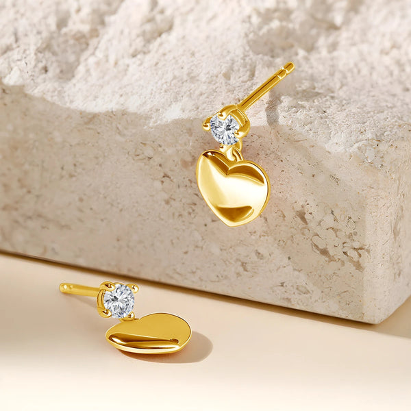 Heart-Shaped Moissanite Earrings