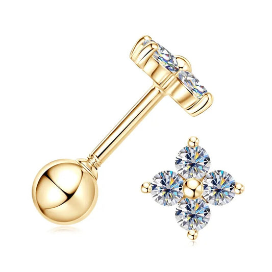 Lucky 10K Gold Moissanite Earrings - CoFuze™