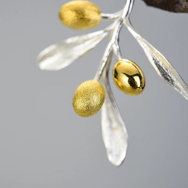 Olive Leaf Silver Earrings