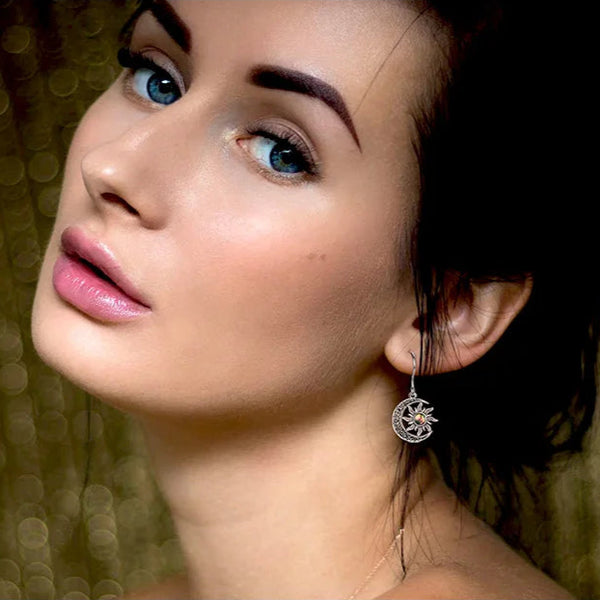 Silver Sun & Moon Earrings - CoFuze™