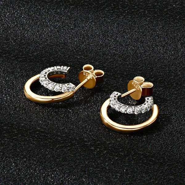 Sparkling Moissanite Hoop Earrings