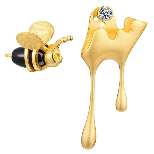 Golden Bee Asymmetric Earrings - CoFuze™