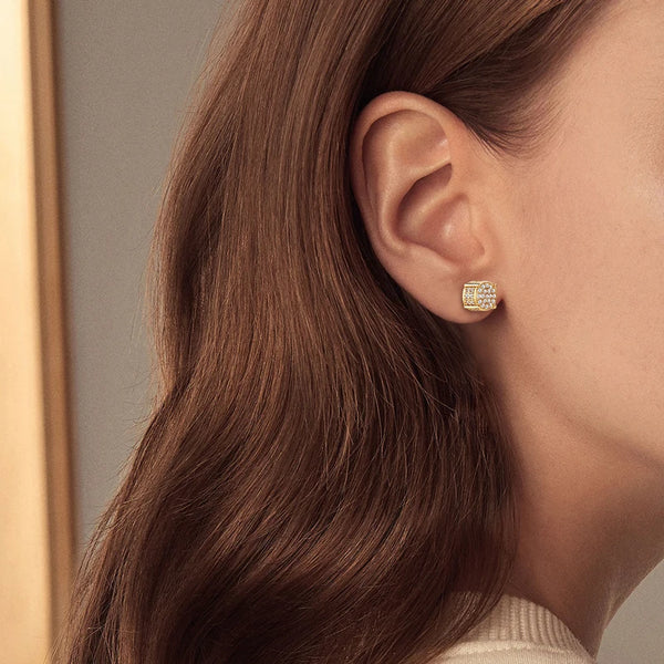 14K Gold Moissanite Stud Earrings
