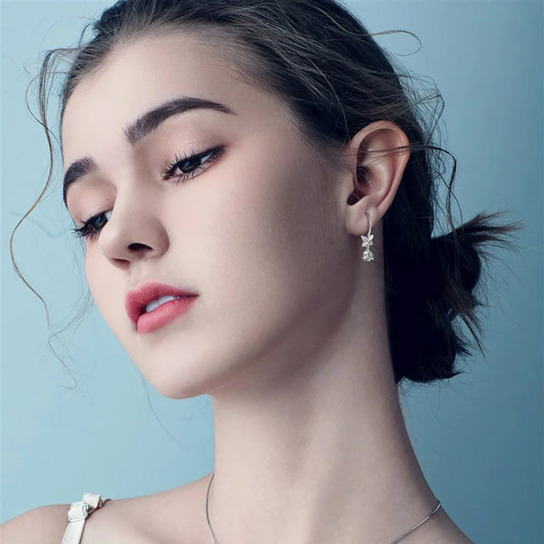 Elegant Moissanite Clover Earrings