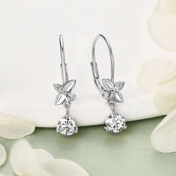 Elegant Moissanite Clover Earrings