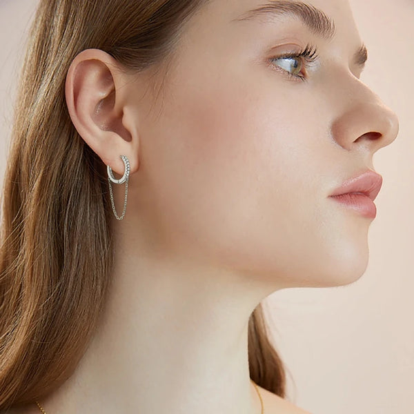 Sparkling Dangle Hoops Earrings