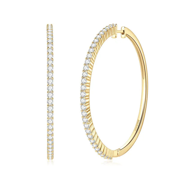Sparkling Big Hoop Moissanite Earrings