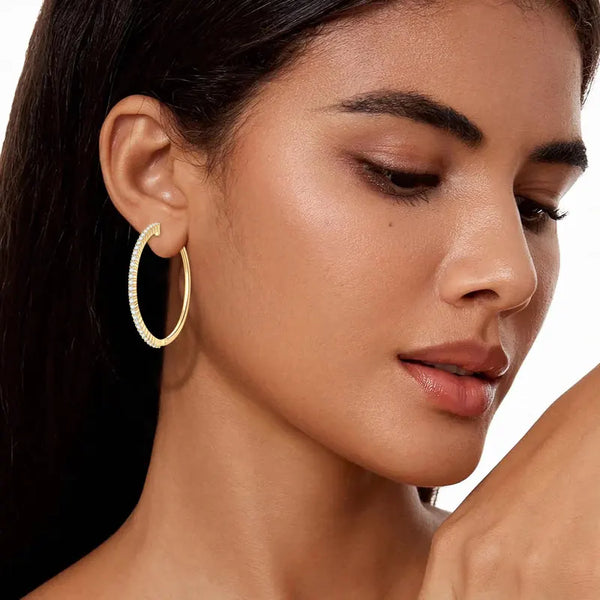 Sparkling Big Hoop Moissanite Earrings - CoFuze™