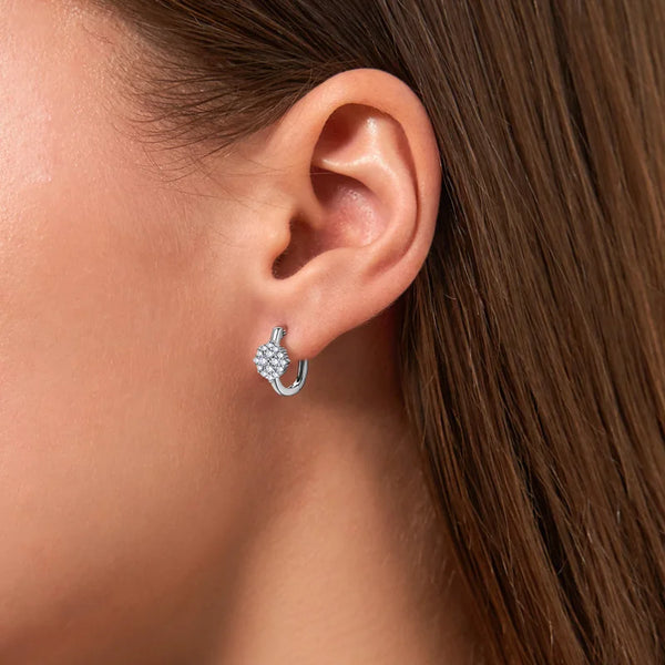 Sparkling Moissanite Hoop Earrings