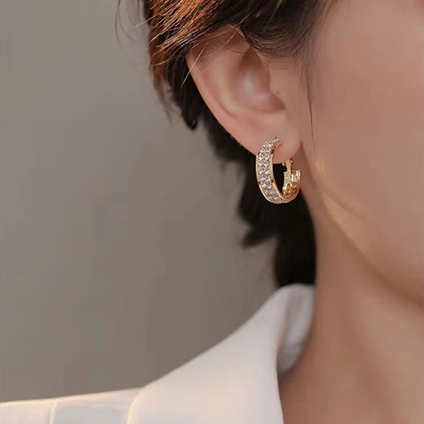 Sparkling Silver Hoop Earrings