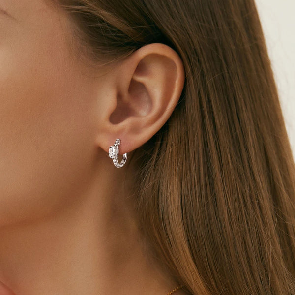 Glimmering Moissanite Hoop Earrings