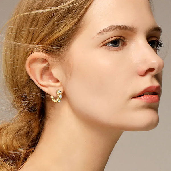 Sparkling Moissanite Hoop Earrings