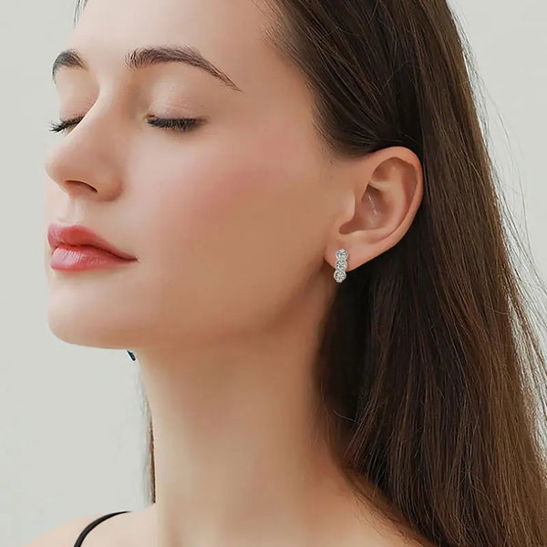 Sparkling Moissanite Hoop Earrings