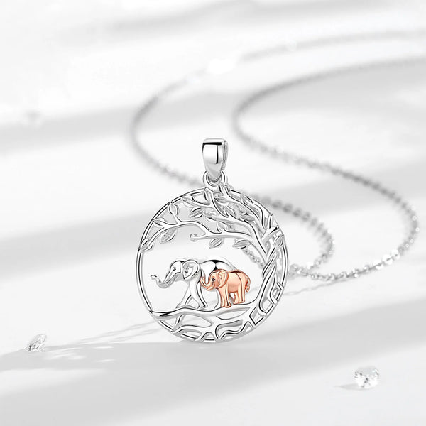 Elephant Love Silver Necklace