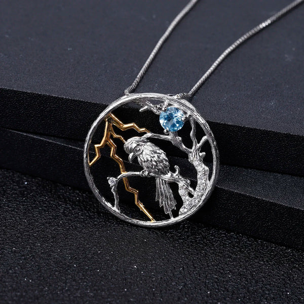 Swiss Blue Topaz Bird Necklace - CoFuze™