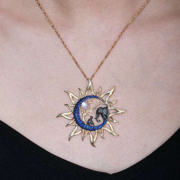 Sun Moon Elephant Pendant