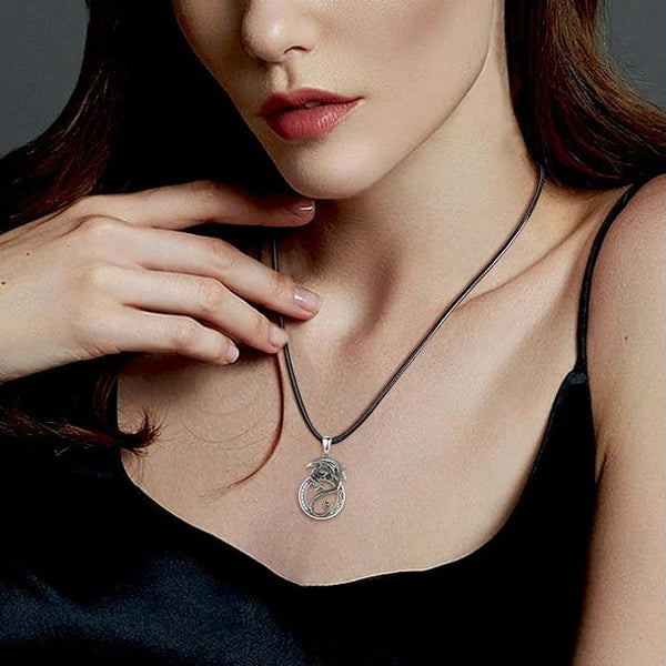 Dragon Yin Yang Silver Necklace