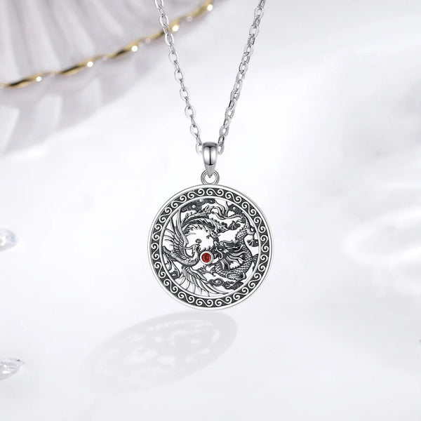 Phoenix Dragon Silver Necklace - CoFuze™