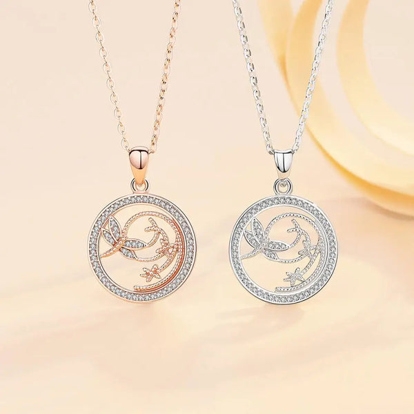 Elegant Dragonfly Zircon Necklace