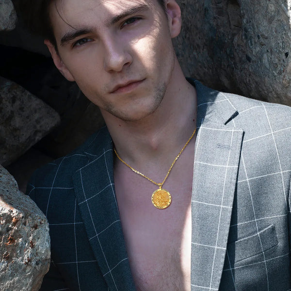 St. Michael Gold Pendant Necklace