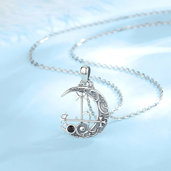 Sterling Silver Lilith Moon Necklace