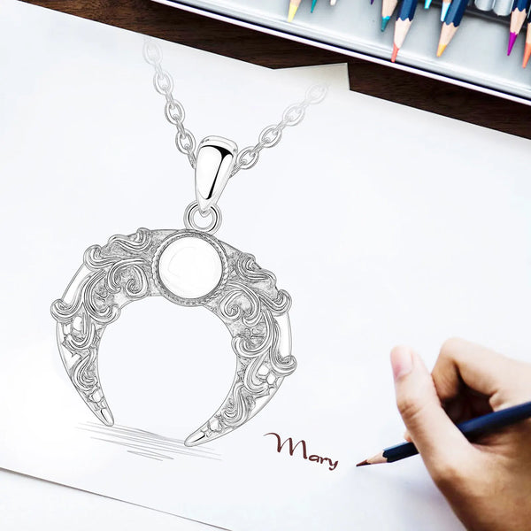Sterling Silver Moon Necklace - CoFuze™