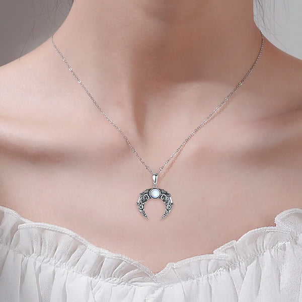 Sterling Silver Moon Necklace