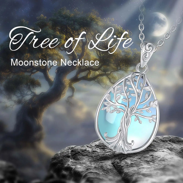 Tree of Life Moonstone Necklace
