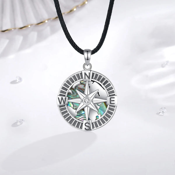 Sterling Silver Compass Necklace