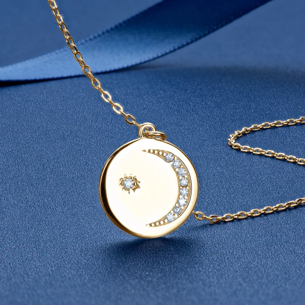 Starburst Moon Pendant Necklace