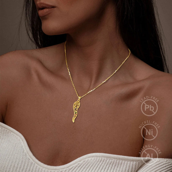 Collier amulette cornicello italien