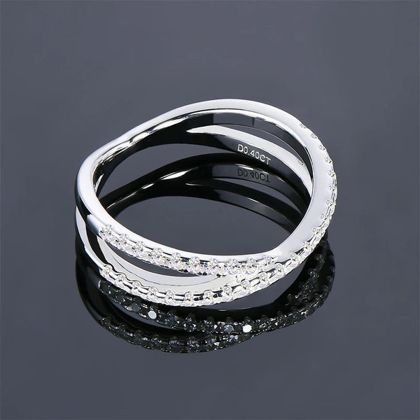 Elegant X Cross Moissanite Ring