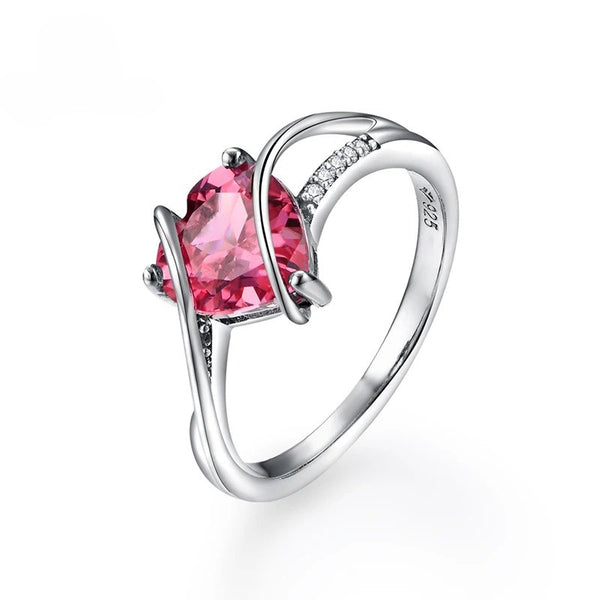 Sterling Heart Ruby Ring - CoFuze™