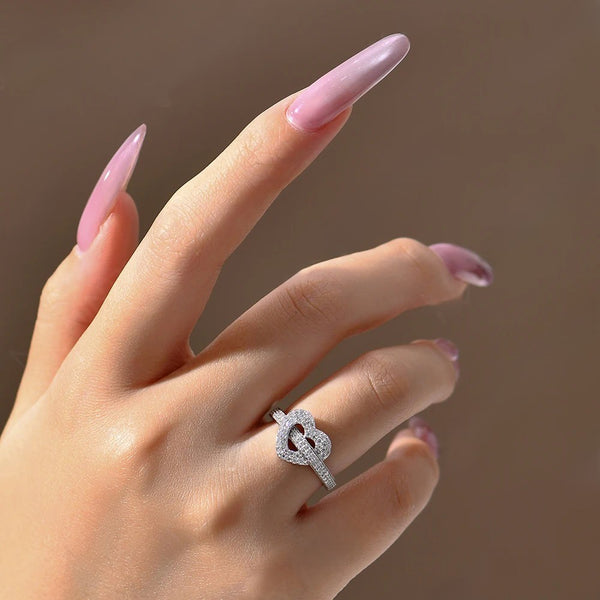 Sparkling Heart Moissanite Ring